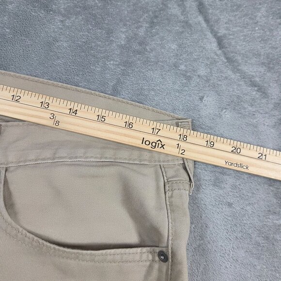 Levis 514 Pants Mens 36x32 Khaki Beige Straight Non-Stretch Cotton Twill Preppy - Picture 8 of 10